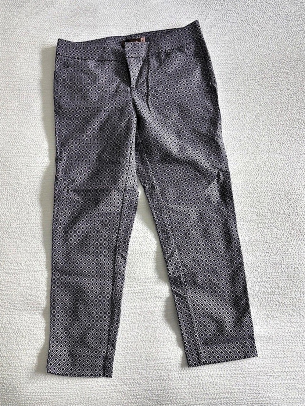 Navy diamond pattern dress pants